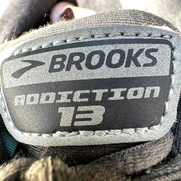 Brooks Addiction 13 Running Sneakers Shoes Lace Up Athletic Gray Blue 8 Wide - Picture 6 of 8